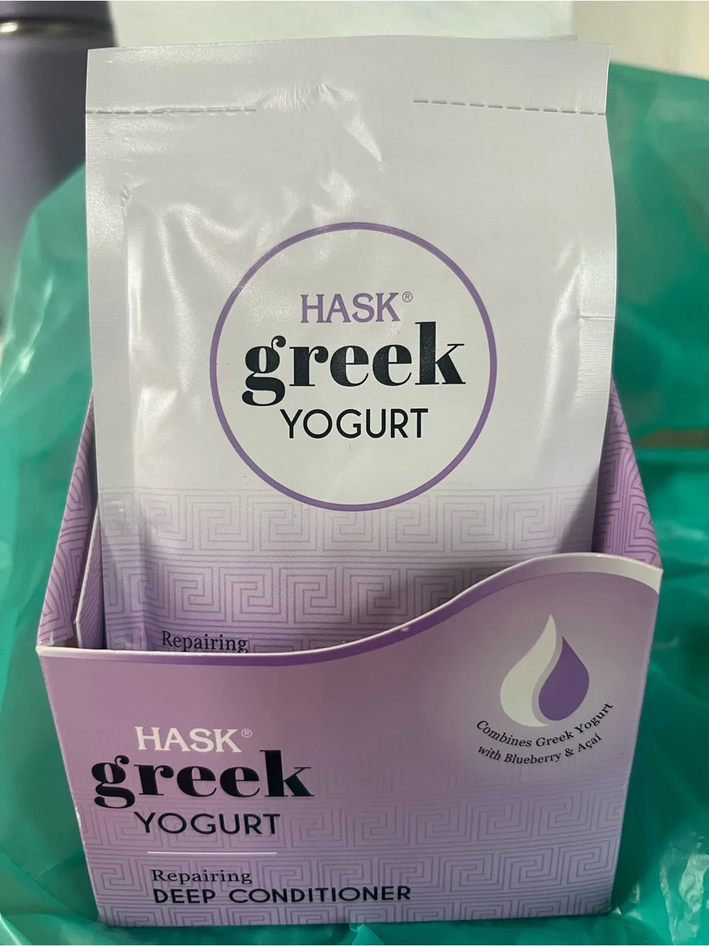 HASK 11 packets Greek Yogurt Deep Repair Conditioner Blueberry Açaí display box